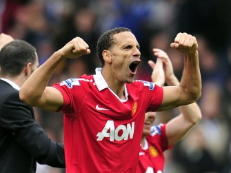 AFP - Manchester United's English defender Rio Ferdinand (R) celebrates after the English Premier League football match between Blackburn Rovers and Manchester United at Ewood Park AFP - Manchester United's English defender Rio Ferdinand (R) celebrates after the English Premier League football match between Blackburn Rovers and Manchester United at Ewood Park