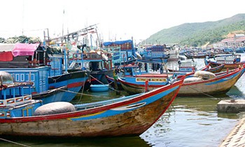 Hundreds of fishing boats idling ashore due to low fish output in the central region (Photo: SGGP) Hundreds of fishing boats idling ashore due to low fish output in the central region (Photo: SGGP)