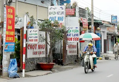 Nhan nhản quán cà phê “tình nhân” trên đường Bình Quới. Nhan nhản quán cà phê “tình nhân” trên đường Bình Quới.