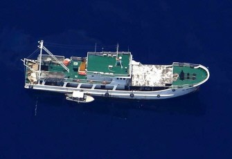 AFP - In a handout photo taken by the Philippine Department of Foreign Affairs on May 21, 2011 and released on, a Chinese salvage and research ship is shown anchored in disputed South China Sea waters near the major Philippine island of Palawan AFP - In a handout photo taken by the Philippine Department of Foreign Affairs on May 21, 2011 and released on, a Chinese salvage and research ship is shown anchored in disputed South China Sea waters near the major Philippine island of Palawan