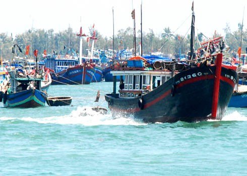 VNExpress file photo shows fishing boats on the seashore in the central province of Quang Ngai VNExpress file photo shows fishing boats on the seashore in the central province of Quang Ngai