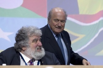 FIFA President Sepp Blatter (R) walks behind the general-secretary of the Caribbean, North and Central American (CONCACAF) Chuck Blazer on June 1, 2011 at the start of the 61st FIFA congress at the Zurich Hallenstadion in Oerlikon near Zurich. FIFA President Sepp Blatter (R) walks behind the general-secretary of the Caribbean, North and Central American (CONCACAF) Chuck Blazer on June 1, 2011 at the start of the 61st FIFA congress at the Zurich Hallenstadion in Oerlikon near Zurich.