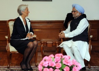 AFP - French Minister for Economy, Finance and Industry Christine Lagarde (L) talks with Indian Prime Minister Manmohan Singh (R) during a meeting in New Delhi on June 7, 2011 AFP - French Minister for Economy, Finance and Industry Christine Lagarde (L) talks with Indian Prime Minister Manmohan Singh (R) during a meeting in New Delhi on June 7, 2011