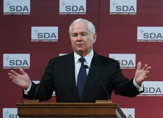 AFP - US Defence Secretary Robert Gates gestures as he delivers a speech to the Security and Defence agenda think tank in Brussels, on June 10, 2011. AFP - US Defence Secretary Robert Gates gestures as he delivers a speech to the Security and Defence agenda think tank in Brussels, on June 10, 2011.
