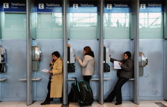 AFP - Stranded passengers talk from public phones at Ezeiza airport on June 13, 2011, after domestic and international flights in two airports in Buenos Aires, Argentina were suspended due to the remain of volcanic ashes in the region, following the eruption of volcano Puyehue in Chile AFP - Stranded passengers talk from public phones at Ezeiza airport on June 13, 2011, after domestic and international flights in two airports in Buenos Aires, Argentina were suspended due to the remain of volcanic ashes in the region, following the eruption of volcano Puyehue in Chile
