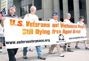 US veterans paraded in 2008 asking for compensation for Vietnamese victims of Agent Orange US veterans paraded in 2008 asking for compensation for Vietnamese victims of Agent Orange