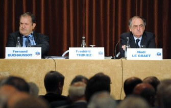 AFP - Outgoing president of French football federation (FFF) and candidate for his own succession Fernand Duchaussoy (L) and main rival, outgoing vice-president Noel Le Graet are pictured prior to the vote AFP - Outgoing president of French football federation (FFF) and candidate for his own succession Fernand Duchaussoy (L) and main rival, outgoing vice-president Noel Le Graet are pictured prior to the vote