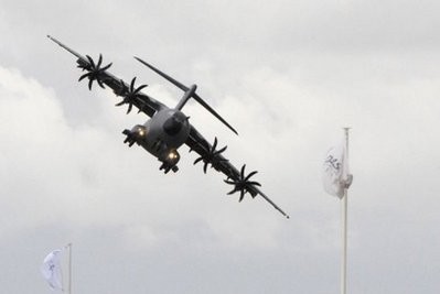 AFP file - The Airbus' A400M military transport plane prepares to land at Le Bourget airport near Paris on June 19, 2011. AFP file - The Airbus' A400M military transport plane prepares to land at Le Bourget airport near Paris on June 19, 2011.