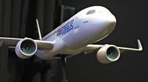 model of Airbus A320 Neo is displayed at the Paris International Air Show in Le Bourget airport model of Airbus A320 Neo is displayed at the Paris International Air Show in Le Bourget airport