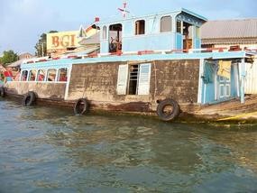 A floating home on the Can Tho River A floating home on the Can Tho River