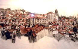 A painting by Thai painter, Suwit Jaipom A painting by Thai painter, Suwit Jaipom