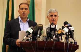 AFP - Governement spokesman Moussa Ibrahim (L) and Libya's new justice minister, Mohammed al-Gamudi (R) speak at a press conference on June 27, 2011 in Tripoli. AFP - Governement spokesman Moussa Ibrahim (L) and Libya's new justice minister, Mohammed al-Gamudi (R) speak at a press conference on June 27, 2011 in Tripoli.