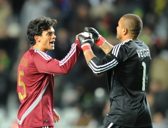 AFP - Venezuelan midfielder Giacomo Di Giorgi (L) and goalkeeper Renny Vega bump fists at the end of the match against Brazil AFP - Venezuelan midfielder Giacomo Di Giorgi (L) and goalkeeper Renny Vega bump fists at the end of the match against Brazil