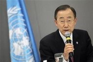 U.N. Secretary-General Ban Ki-moon attends a news conference in Brasilia U.N. Secretary-General Ban Ki-moon attends a news conference in Brasilia