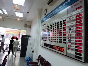 An electrical board shows interest rates at a HCMC-based branch of DongA Bank. Many lenders expect the interest rate race will continue to heat up as deposit growth remains slow (Photo: Minh Tri) An electrical board shows interest rates at a HCMC-based branch of DongA Bank. Many lenders expect the interest rate race will continue to heat up as deposit growth remains slow (Photo: Minh Tri)