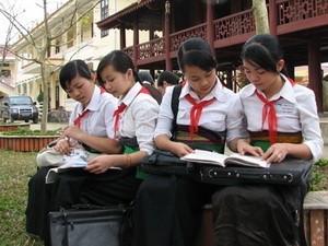 Thai students learning at school premise Thai students learning at school premise