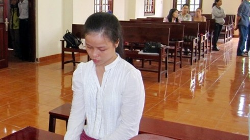 Tran Thi Xuan Nu, former baby-sitter of the Hoa Lan Preschool, at the Tan Phu District People's Court Tran Thi Xuan Nu, former baby-sitter of the Hoa Lan Preschool, at the Tan Phu District People's Court