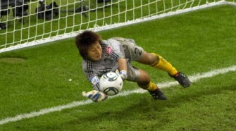 Japan's goalkeeper Kaihori makes a save during the final match. AFP Japan's goalkeeper Kaihori makes a save during the final match. AFP