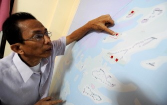 Lifestyle-Philippines-China-Spratlys-diplomacy by Mynardo MacaraigKalayaan Mayor Eugenio Bito-onon points to a map showing the island of Kalayaan, which means Freedom in the Filipino language, that was created in 1978 mainly to assert the Philippines' claim to the disputed territory in the Spratlys Lifestyle-Philippines-China-Spratlys-diplomacy by Mynardo MacaraigKalayaan Mayor Eugenio Bito-onon points to a map showing the island of Kalayaan, which means Freedom in the Filipino language, that was created in 1978 mainly to assert the Philippines' claim to the disputed territory in the Spratlys