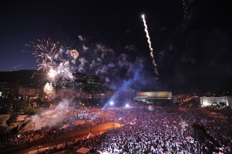 A picture released by the official Syrian News Agency (SANA) shows fireworks as they light up the sky above demonstrators during a pro-government rally in support of national unity in Al-Hijaz area of Damascus on July 17, 2011 A picture released by the official Syrian News Agency (SANA) shows fireworks as they light up the sky above demonstrators during a pro-government rally in support of national unity in Al-Hijaz area of Damascus on July 17, 2011