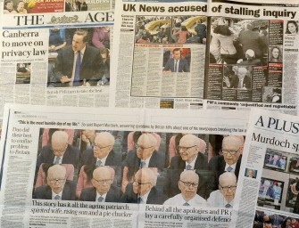 AFP - The generval view shows newspapers in Melbourne, Australia, on July 21, 2011 with coverage dominated by Rupert Murdoch's appearance AFP - The generval view shows newspapers in Melbourne, Australia, on July 21, 2011 with coverage dominated by Rupert Murdoch's appearance