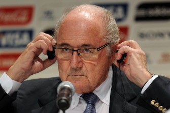FIFA President Joseph Blatter adjusts his headphones during a press conference in the framework of 2014 FIFA World Cup Preliminary Draw at Marina da Gloria in Rio de Janeiro, Brazil on July 27, 2011. Organisers will make the draw for the 2014 World Cup in Rio on July 30 as the tournament prepares to return to Brazil for the first time in 64 years. FIFA President Joseph Blatter adjusts his headphones during a press conference in the framework of 2014 FIFA World Cup Preliminary Draw at Marina da Gloria in Rio de Janeiro, Brazil on July 27, 2011. Organisers will make the draw for the 2014 World Cup in Rio on July 30 as the tournament prepares to return to Brazil for the first time in 64 years.