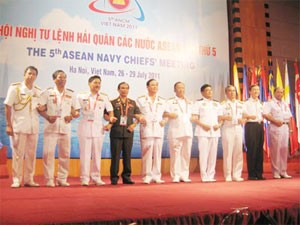 Southeast Asian Navy officers at the fifth ASEAN Naval Chief's meeting in Hanoi on Wednesday Southeast Asian Navy officers at the fifth ASEAN Naval Chief's meeting in Hanoi on Wednesday