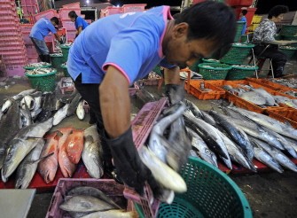 Workers sort fish out at the Mahachai fish market in Samut Sakhon province, west of Bangkok, on July 31, 2011. Workers sort fish out at the Mahachai fish market in Samut Sakhon province, west of Bangkok, on July 31, 2011.