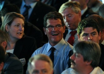 England's head coach Italian Fabio Capello (C) attends the Preliminary Draw for the 2014 FIFA World Cup Brazil, on July 30, 2011 in Rio de Janeiro, Brazil. AFP England's head coach Italian Fabio Capello (C) attends the Preliminary Draw for the 2014 FIFA World Cup Brazil, on July 30, 2011 in Rio de Janeiro, Brazil. AFP