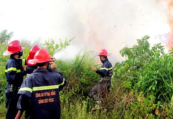Fire fighters struggle with flames in Da Nang City (Photo: SGGP) Fire fighters struggle with flames in Da Nang City (Photo: SGGP)