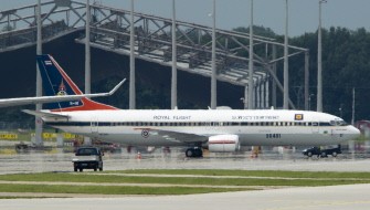 AFP FILES - Picture taken on July 13, 2011 shows a Boeing 737 of the Thai Crown Prince Maha Vajiralongkorn standing on the premises of the airport Munich AFP FILES - Picture taken on July 13, 2011 shows a Boeing 737 of the Thai Crown Prince Maha Vajiralongkorn standing on the premises of the airport Munich