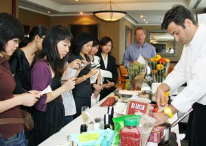 French Chef Jerome Brochot (R) performs in his cooking class at the Caravelle Hotel on August 8, 2011 French Chef Jerome Brochot (R) performs in his cooking class at the Caravelle Hotel on August 8, 2011