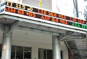 An eletrical board show share prices on both bourses updated in HCMC. Many listed firms have incurred heavy losses so far this year due to an economic slowdown (Photo: Minh Tri) An eletrical board show share prices on both bourses updated in HCMC. Many listed firms have incurred heavy losses so far this year due to an economic slowdown (Photo: Minh Tri)