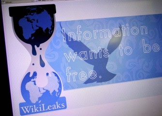 (AFP FILES)This December 9, 2010 file photo shows a screensaver from the whistleblower website Wikileaks. (AFP FILES)This December 9, 2010 file photo shows a screensaver from the whistleblower website Wikileaks.