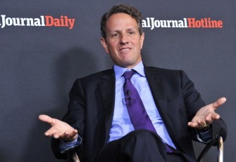 US Treasury Secretary Timothy Geithner speaks on September 22, 2011 during the National Journal Live Summit US Treasury Secretary Timothy Geithner speaks on September 22, 2011 during the National Journal Live Summit