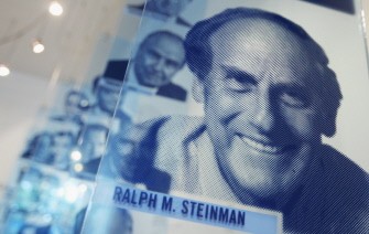 AFP - A photograph of deceased 2011 Nobel Prize in Medicine winner Ralph Steinman is seen at Rockefeller University on October 3, 2011 in New York City AFP - A photograph of deceased 2011 Nobel Prize in Medicine winner Ralph Steinman is seen at Rockefeller University on October 3, 2011 in New York City
