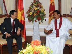 President Truong Tan Sang (L) and President Mahinda Rajapaksa before talks President Truong Tan Sang (L) and President Mahinda Rajapaksa before talks