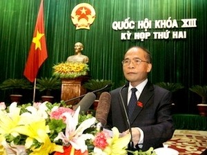 NA Chairman Nguyen Sinh Hung delivers an opening speech at the secod session of the 13rd NA NA Chairman Nguyen Sinh Hung delivers an opening speech at the secod session of the 13rd NA