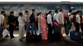 AFP - A lone Indian woman stands in a queue at the railway station in New Delhi on October 20, 2011. As the global population hits seven billion, experts are warning that skewed gender ratios could fuel the emergence of volatile "bachelor nations" driven by an aggressive competition for brides. AFP - A lone Indian woman stands in a queue at the railway station in New Delhi on October 20, 2011. As the global population hits seven billion, experts are warning that skewed gender ratios could fuel the emergence of volatile "bachelor nations" driven by an aggressive competition for brides.