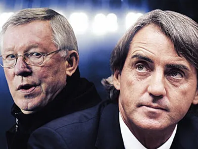 HLV Alex Ferguson và Roberto Mancini. HLV Alex Ferguson và Roberto Mancini.