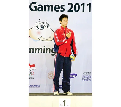 Hoàng Quý Phước đoạt HCV thứ 2 tại SEA Games 26 ở nội dung 100m tự do nam. Ảnh: P.V. Hoàng Quý Phước đoạt HCV thứ 2 tại SEA Games 26 ở nội dung 100m tự do nam. Ảnh: P.V.