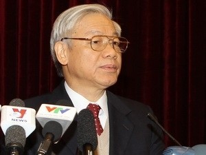 Party leader Trong speaks at the opening ceremony of the fourth meeting of the CPVCC (Source: Vietnam News Agency) Party leader Trong speaks at the opening ceremony of the fourth meeting of the CPVCC (Source: Vietnam News Agency)