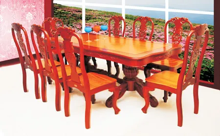 Bộ bàn ăn bằng gỗ Xoan Đào 8 ghế của nội thất Hà Nam Bộ bàn ăn bằng gỗ Xoan Đào 8 ghế của nội thất Hà Nam