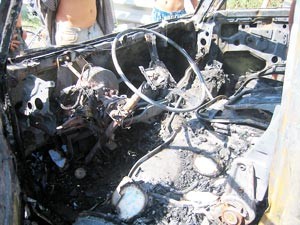 The driver cabin after fire (Photo: SGGP) The driver cabin after fire (Photo: SGGP)