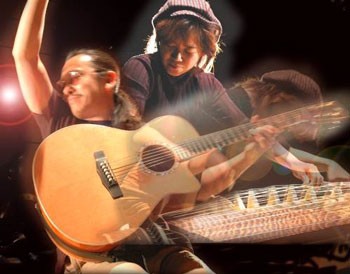 Japanese acoustic guitarist Aki and harp player Kuniko Japanese acoustic guitarist Aki and harp player Kuniko