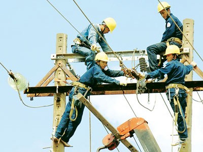 Workers maintain electricity cables in Can Gio District in HCMC (Photo: SGGP) Workers maintain electricity cables in Can Gio District in HCMC (Photo: SGGP)