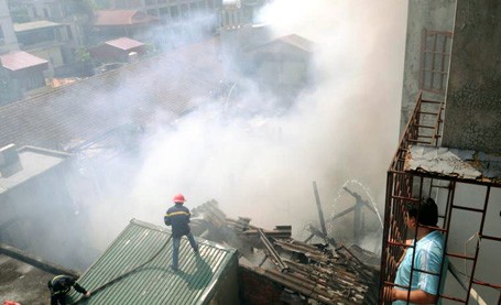 Scene of the fire on August 26 Scene of the fire on August 26