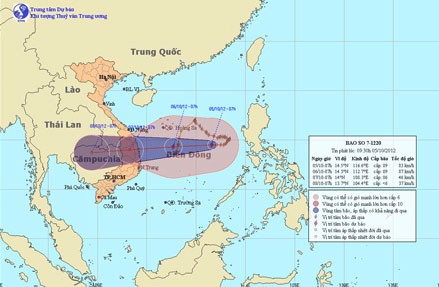 Storm ‘Gaemi’ expected to make landfall in Quang Ngai, Binh Dinh Provinces by October 6 (Photo: nchmf) Storm ‘Gaemi’ expected to make landfall in Quang Ngai, Binh Dinh Provinces by October 6 (Photo: nchmf)