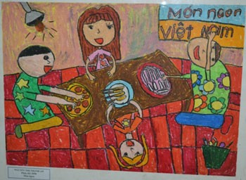 A Vietnamese child’s painting at the exhibition A Vietnamese child’s painting at the exhibition