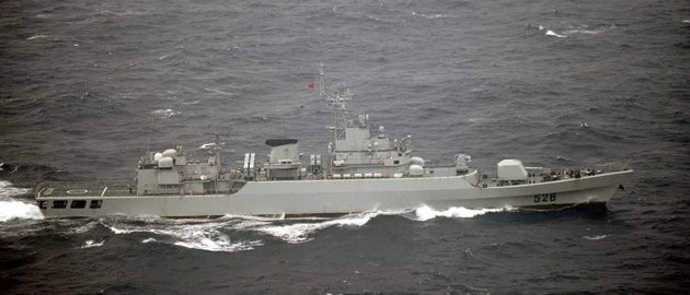 In this photo released by Japan's Joint Staff Office, a Chinese frigate sails in waters off the island of Yonaguni in Japan's Okinawa prefecture on Tuesday, Oct. 16, 2012. In this photo released by Japan's Joint Staff Office, a Chinese frigate sails in waters off the island of Yonaguni in Japan's Okinawa prefecture on Tuesday, Oct. 16, 2012.